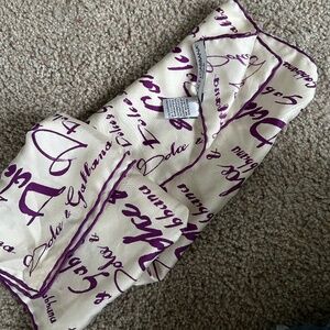 Authentic Dolce and Gabbana white and purple Silk Scarf